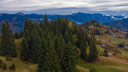 Fototapeta na wymiar Autumn in mountain, amazing landscape