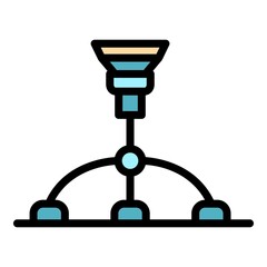 Holder tripod icon. Outline holder tripod vector icon color flat isolated