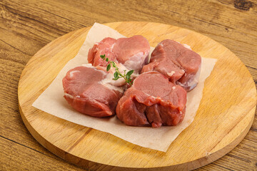 Raw pork tenderloin for cooking