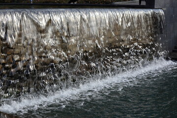 Small waterfall in the city park