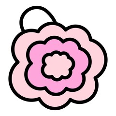 Bathroom sponge icon. Outline bathroom sponge vector icon color flat isolated