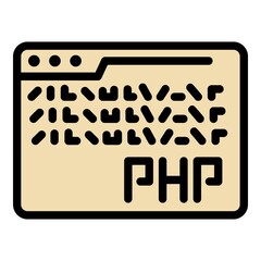 Website browser icon. Outline website browser vector icon color flat isolated