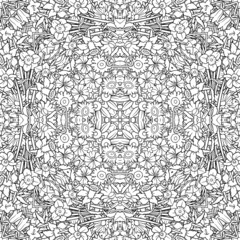 Vector abstract ethnic nature hand drawn ornamental background.