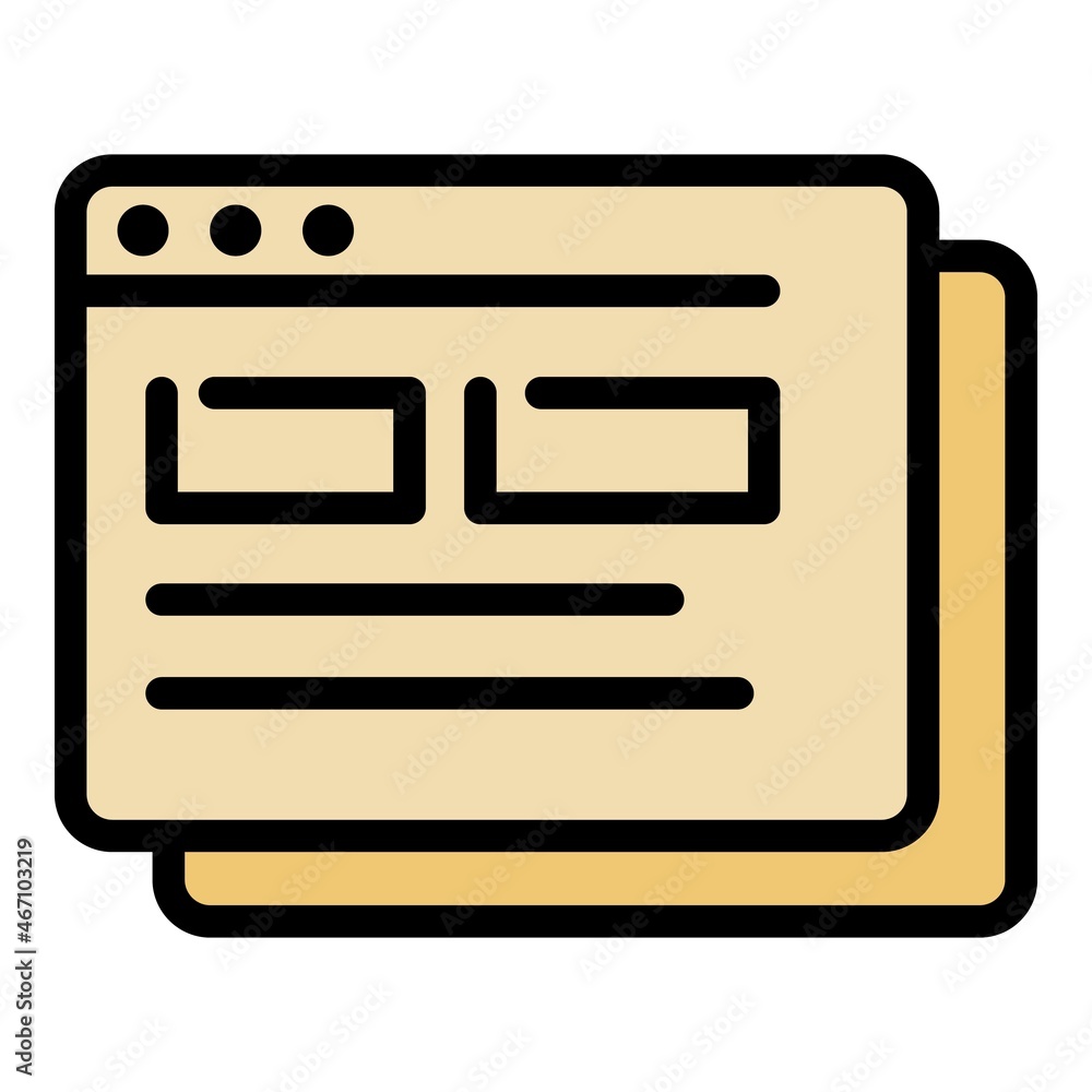 Poster browser internet icon. outline browser internet vector icon color flat isolated