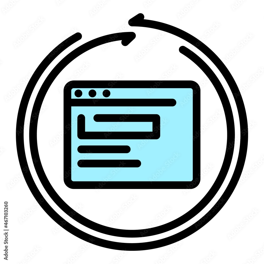 Poster loading browser icon. outline loading browser vector icon color flat isolated