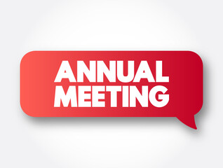 Annual Meeting text message bubble, concept background