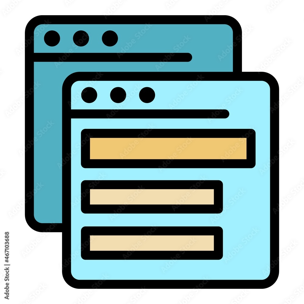 Poster web pages icon. outline web pages vector icon color flat isolated