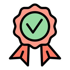 Approved standard icon. Outline approved standard vector icon color flat isolated