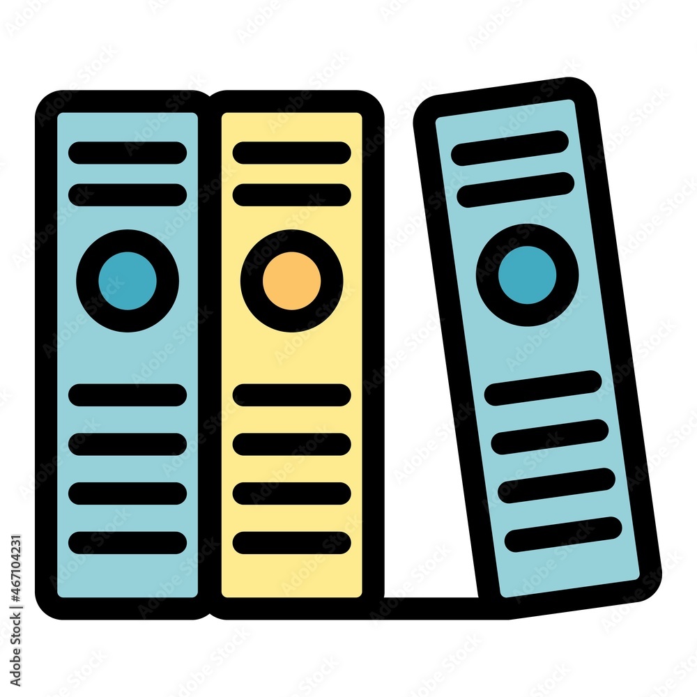 Poster certificate standard folders icon. outline certificate standard folders vector icon color flat isola