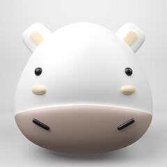 Cute toon fantasy on an isolated white background. 3d rendering Modern trendy design. Pastel colors.