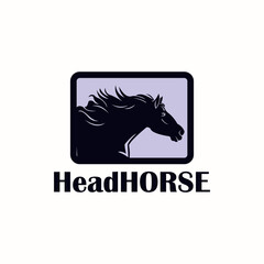 great horse head logo, silhouette of smart logo vector illustrations