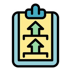 Mark clipboard certificate icon. Outline mark clipboard certificate vector icon color flat isolated