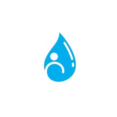 waterdrop with people icon vector concept design template