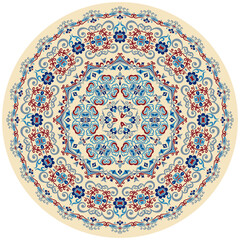 Vector abstract decorative round floral ethnic illustration