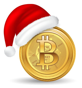 set of crypto currency golden with christmas concept or digital currency bitcoin or digital payment currency  etherum litecoin dogecoin to the moon concept. eps vector