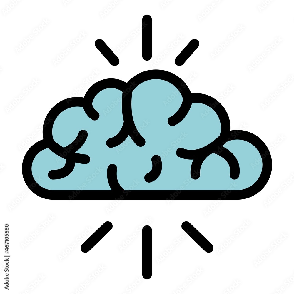 Poster brain certificate idea icon. outline brain certificate idea vector icon color flat isolated