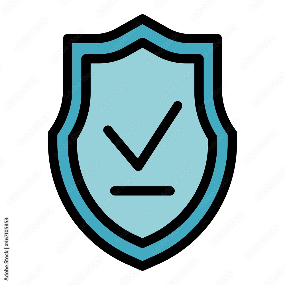 Aufkleber shield certificate icon. outline shield certificate vector icon color flat isolated