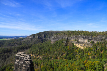 View from Prebischtor at the rocks of Bohemian Switzerland, Czech Republic