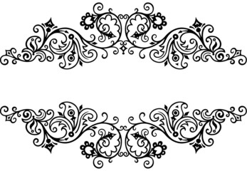 Floral hand drawn vector vintage border.