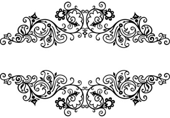 Floral hand drawn vector vintage border.