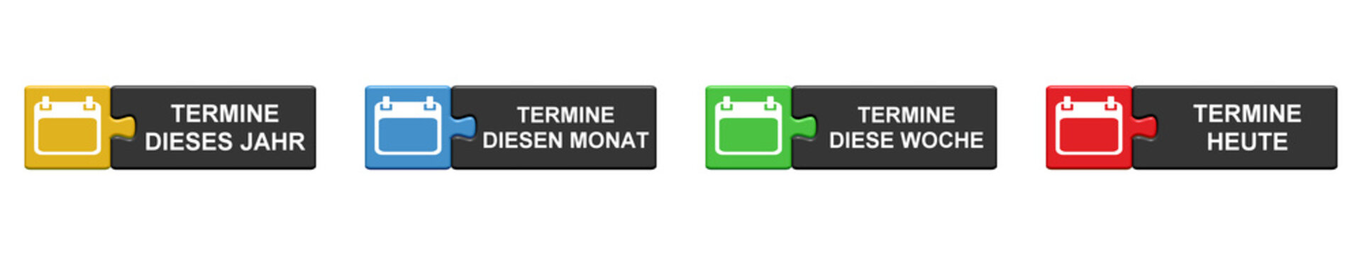 Puzzle Button: Termine dieses Jahr, diesen Monat, diese Woche und heute