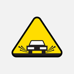 Car Icon on Yellow Designs Original Illustration