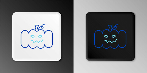 Line Pumpkin icon isolated on grey background. Happy Halloween party. Colorful outline concept. Vector