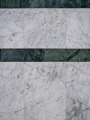 White and green marble background with copy space