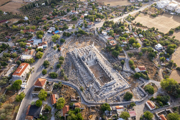 
Drone shot of Great Temple of Apollo in the ancient Didyma in Present Didim, Aydin, Turkey