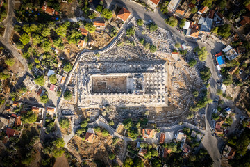 
Drone shot of Great Temple of Apollo in the ancient Didyma in Present Didim, Aydin, Turkey