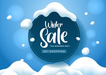 Sale design on a winter background. with snowflakes. Vector illustration banner. - 467110892