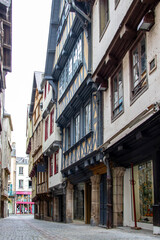 Morlaix. Rue du centre historique de la ville. Finistère. Bretagne	