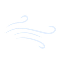 Fototapeta premium Wind. Air flow. Blue wavy line. Breeze and weather icon. Flat illustration isolated on white background
