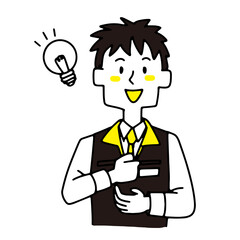 閃いた家電量販店の男性店員