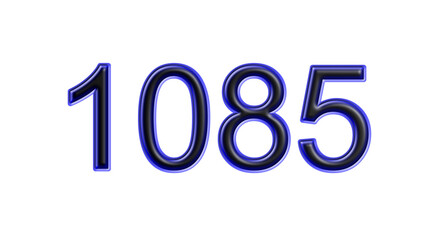 blue 1085 number 3d effect white background