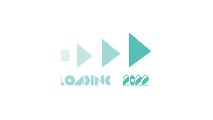 Flat loading Happy New 2022 Year. Vector illustration for graphic design, banner, website and planning. 2022 Loading icon image.