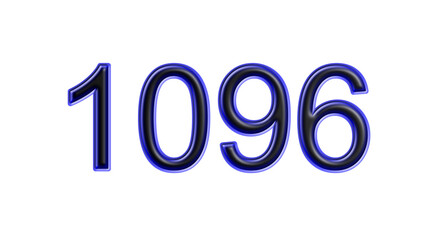 blue 1096 number 3d effect white background