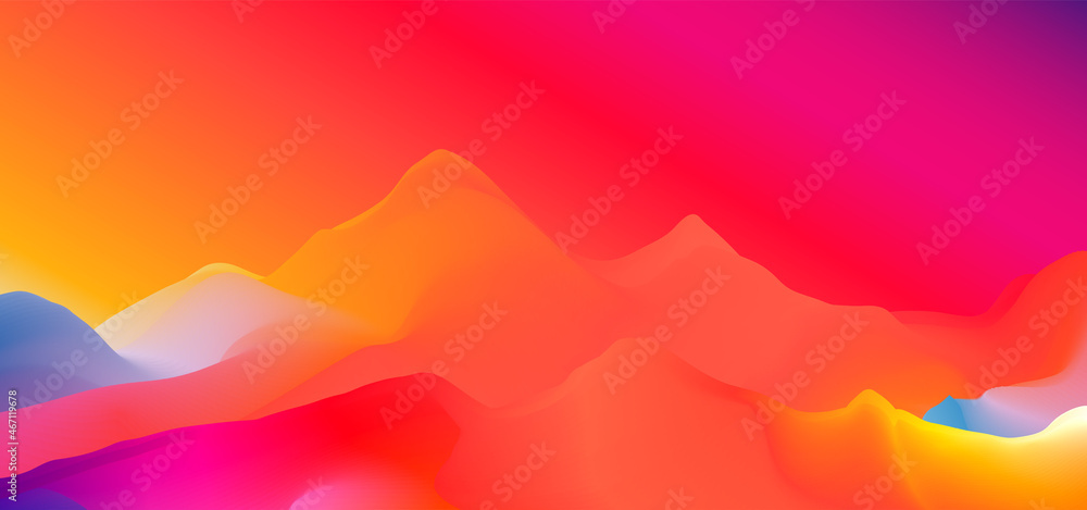 Aufkleber Vector abstract colorful flowing wave lines background. Design element for presentation. website template
