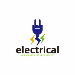 Obraz premium Creative unique electrical logo design template.