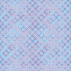 Christmas colourful seamless snowflake texture on blue background. Elegant vector pattern for postcards, greeting cards, wallpaper, wrapping paper, invitations and gift boxes.