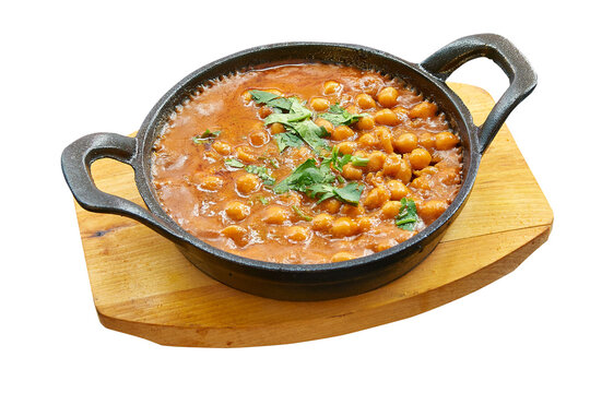 Overhead  Shot Of Chana Masala In Little Pan.