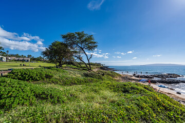 true beauty in nature on the Hawaiian Islands with blue skies and teal water