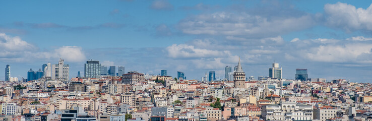 Fototapeta premium Istanbul cityscape in Turkey with Galata Tower.