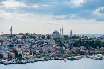 Obraz premium Top view from Galata Tower in Istanbul