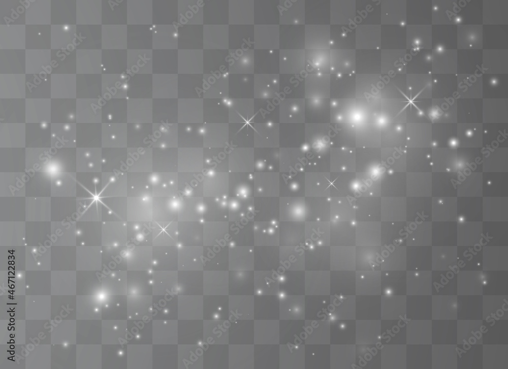 Poster light glow effect stars. vector sparkles on transparent background. christmas abstract pattern. spar