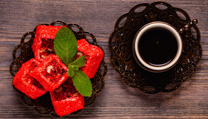 Turkish Delight and Traditional Turkish Coffee.