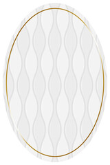 楕円形のフレーム　ホワイト＆ゴールド　立涌柄キルティング　縦位置