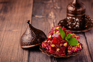 Turkish Delight and Traditional Turkish Coffee.