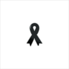 Black awareness ribbon icon vector illustration