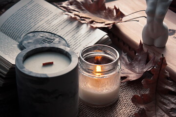 still life with candles